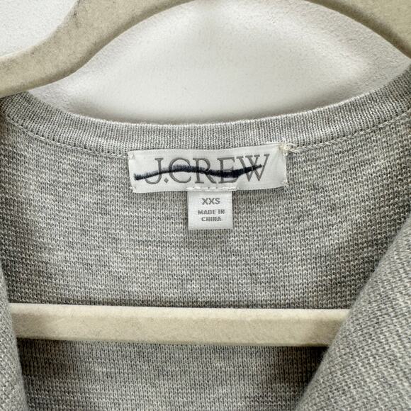 NEW J.Crew Juliette Collarless Sweater Blazer Pockets Long Gray Relaxed XXS - Picture 9 of 15
